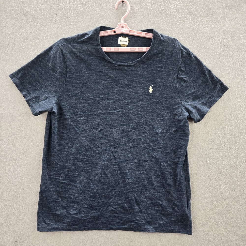 Polo Ralph Lauren Men Shirt XL Blue Player Embroidery Activewear‎